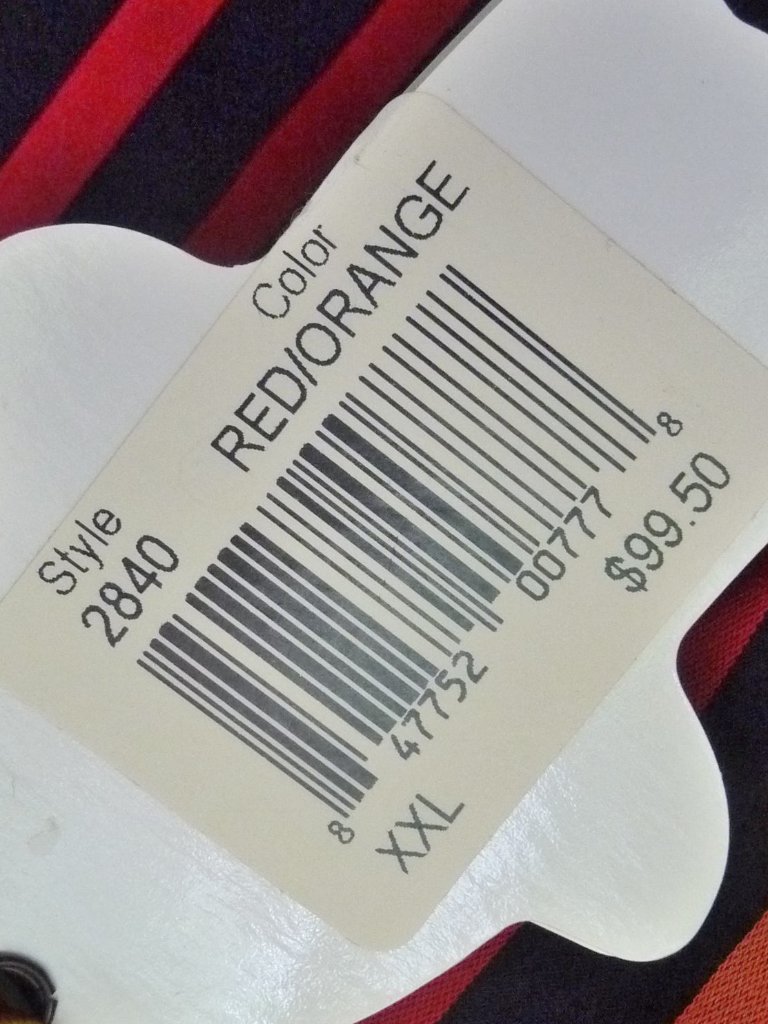 Visconti Size Xxl Red Black Stripe Mercerized Cotton Dress Shirt — image 6 of 8